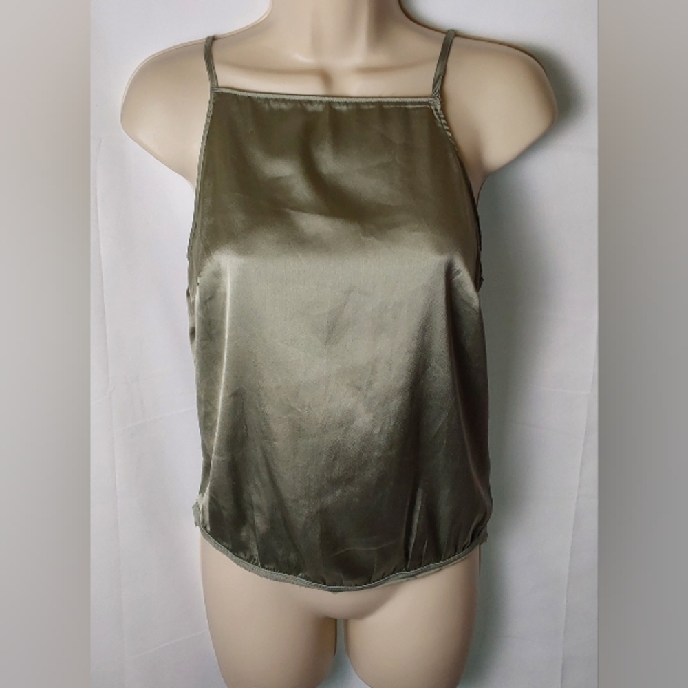 Abercrombie & Fitch Olive Satin Top